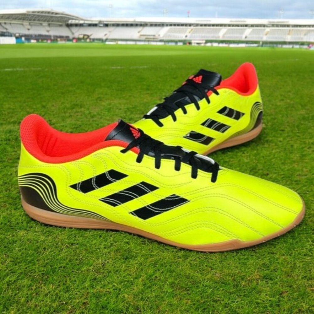 Adidas Unisex Copa Sense.4 Solar Yellow Black Red Indoor Soccer Shoes Men's 12.5